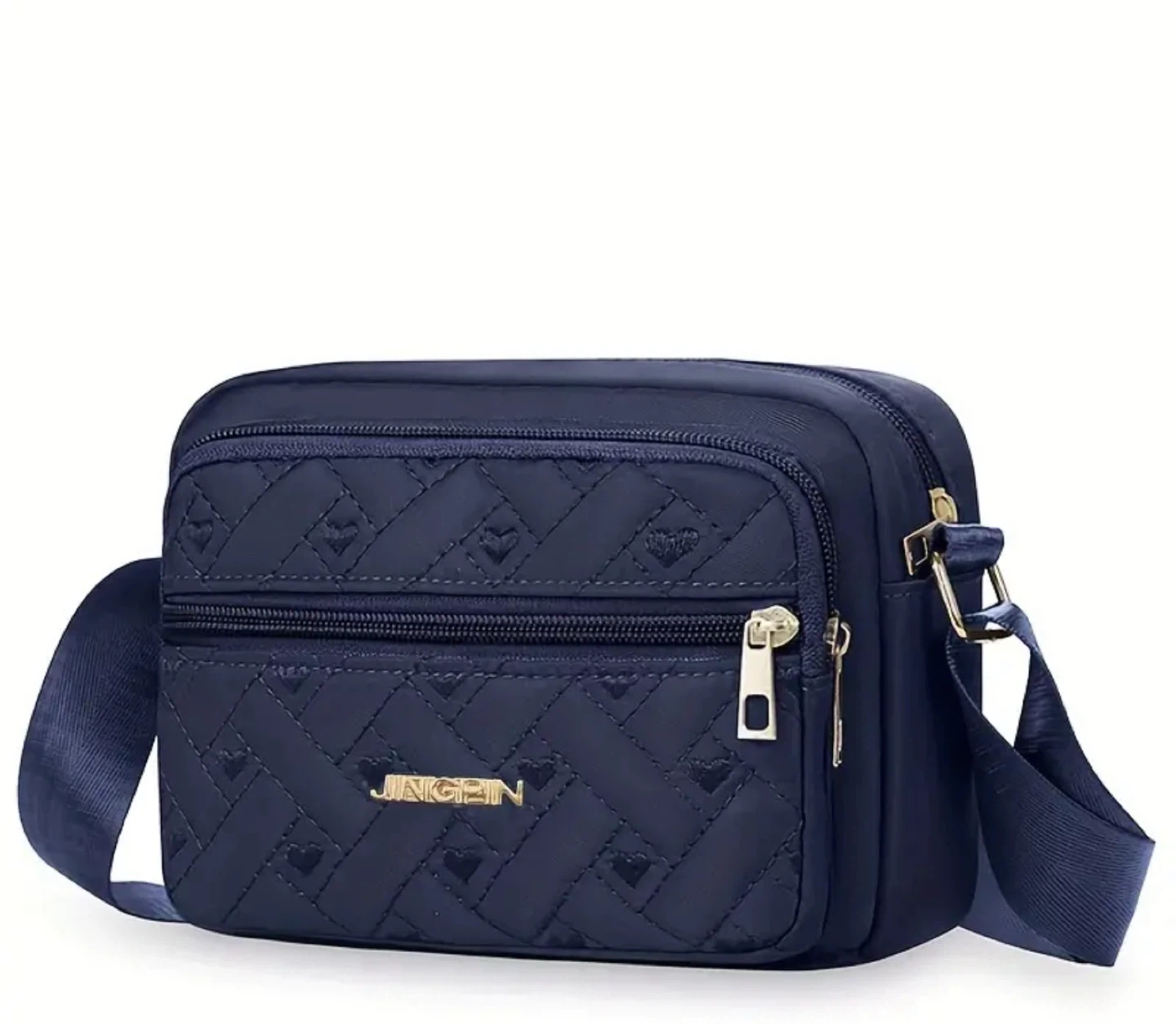 New! Jingpin Navy Blue Quilted Crossbody Bag