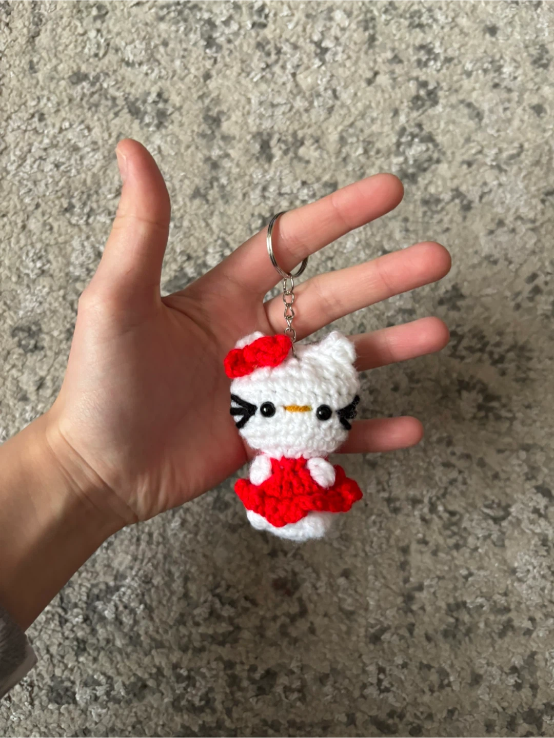 Hello Kitty Crochet Keychain
