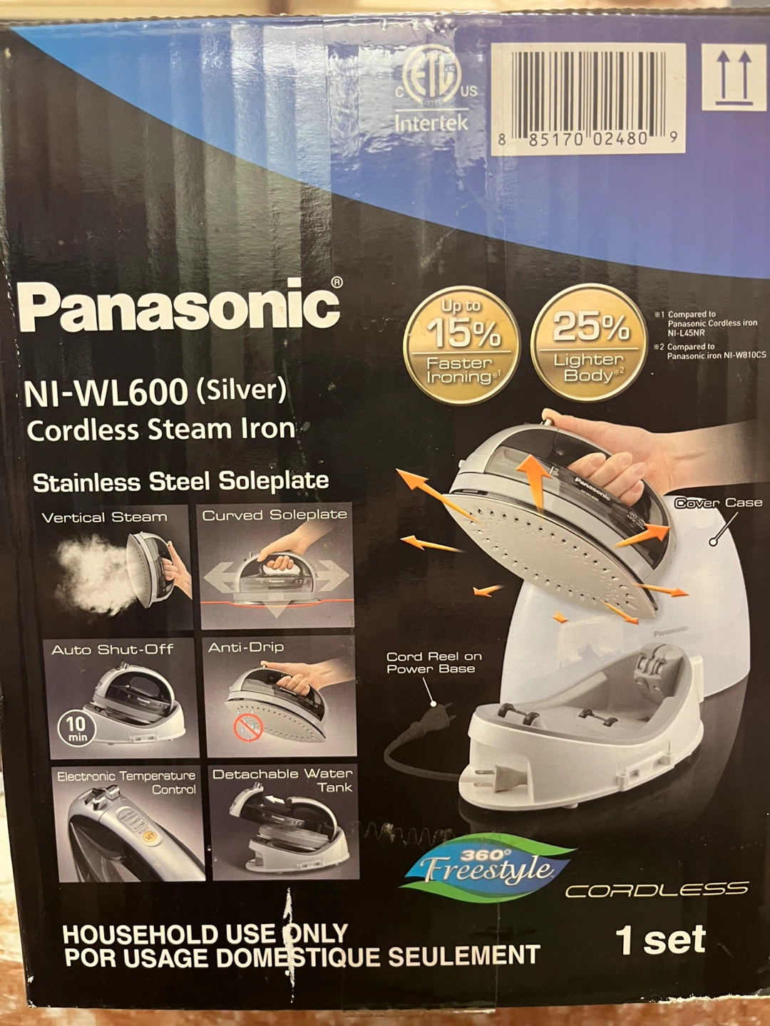 Panasonic NI-WL600 Cordless Steam Iron - Silver - photo 2