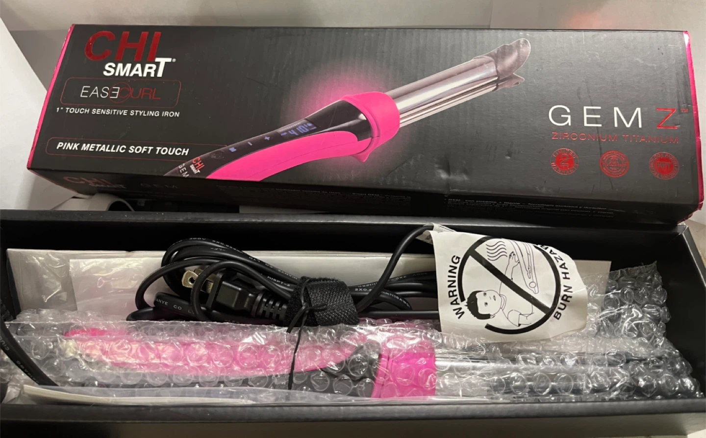 CHI Smart GEMZ Ease Curl Styling Iron - Pink
