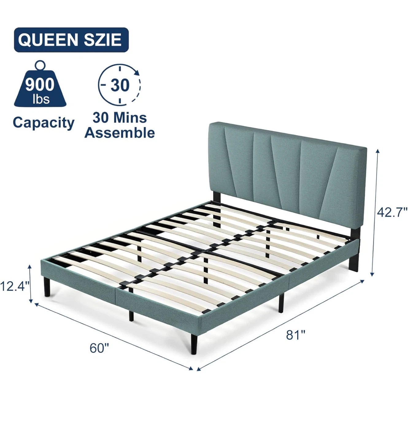 Queen Size Bed Frame and mattress🧡 - photo 2