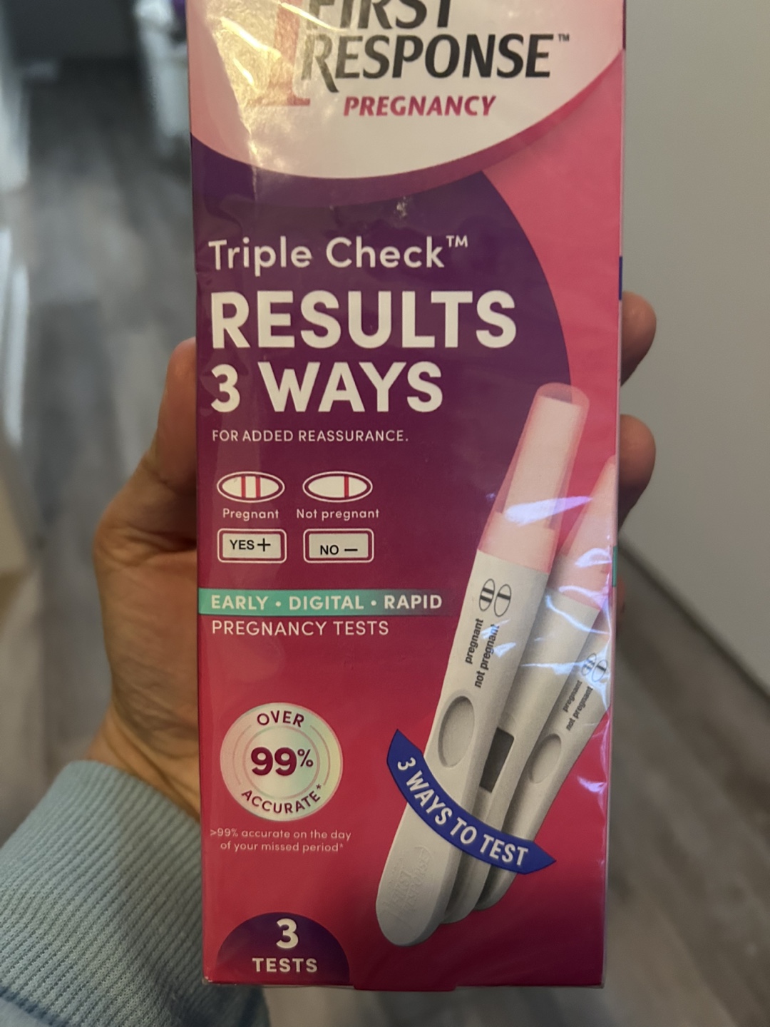 First Response Triple Check Pregnancy Tests - 3 Tests