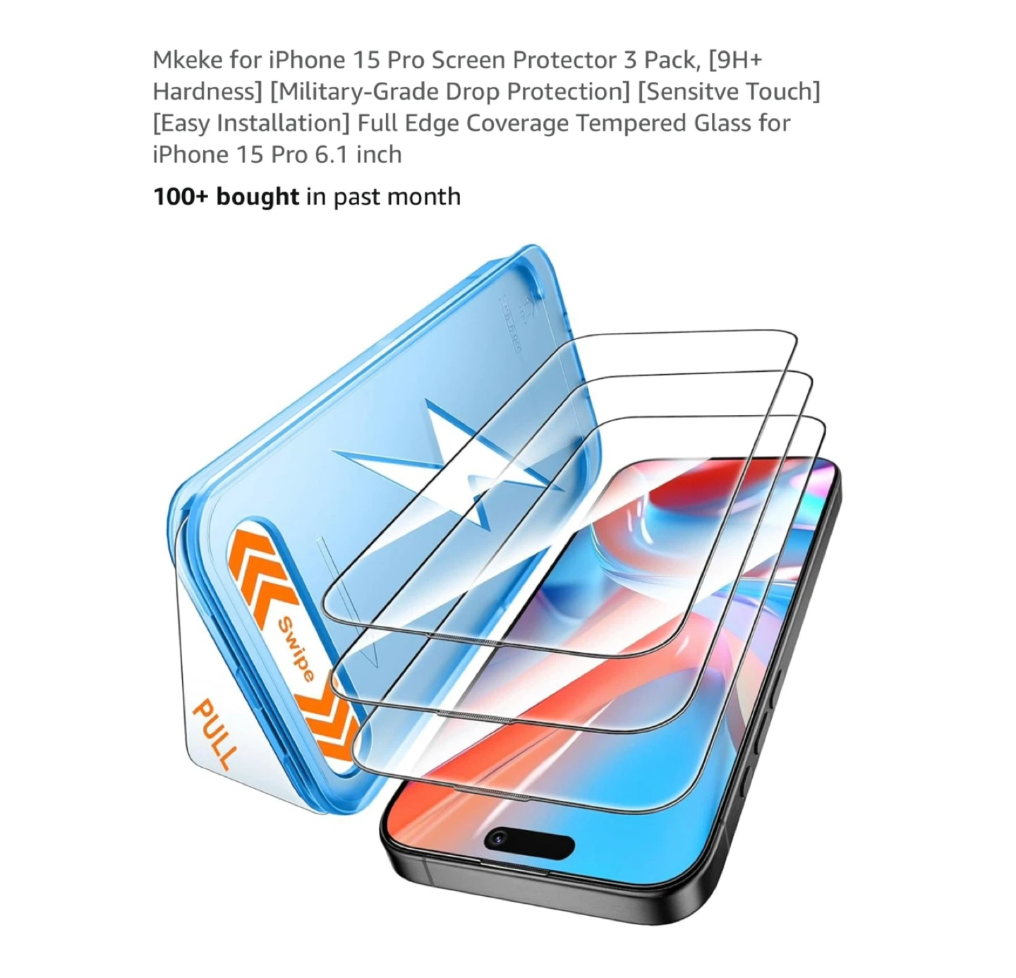 Brand new iPhone 15 Pro Screen Protector 3 Pack