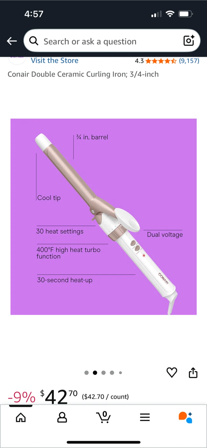 Conair Double Ceramic Curling Iron 3/4-inch - photo 4