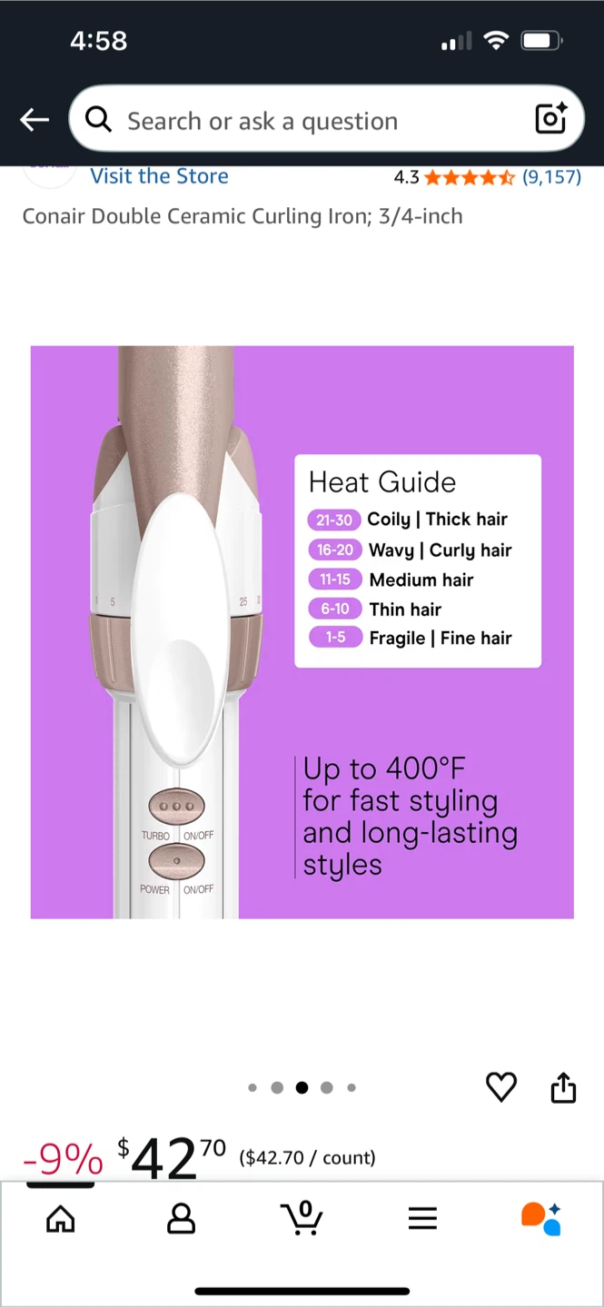 Conair Double Ceramic Curling Iron 3/4-inch - photo 3