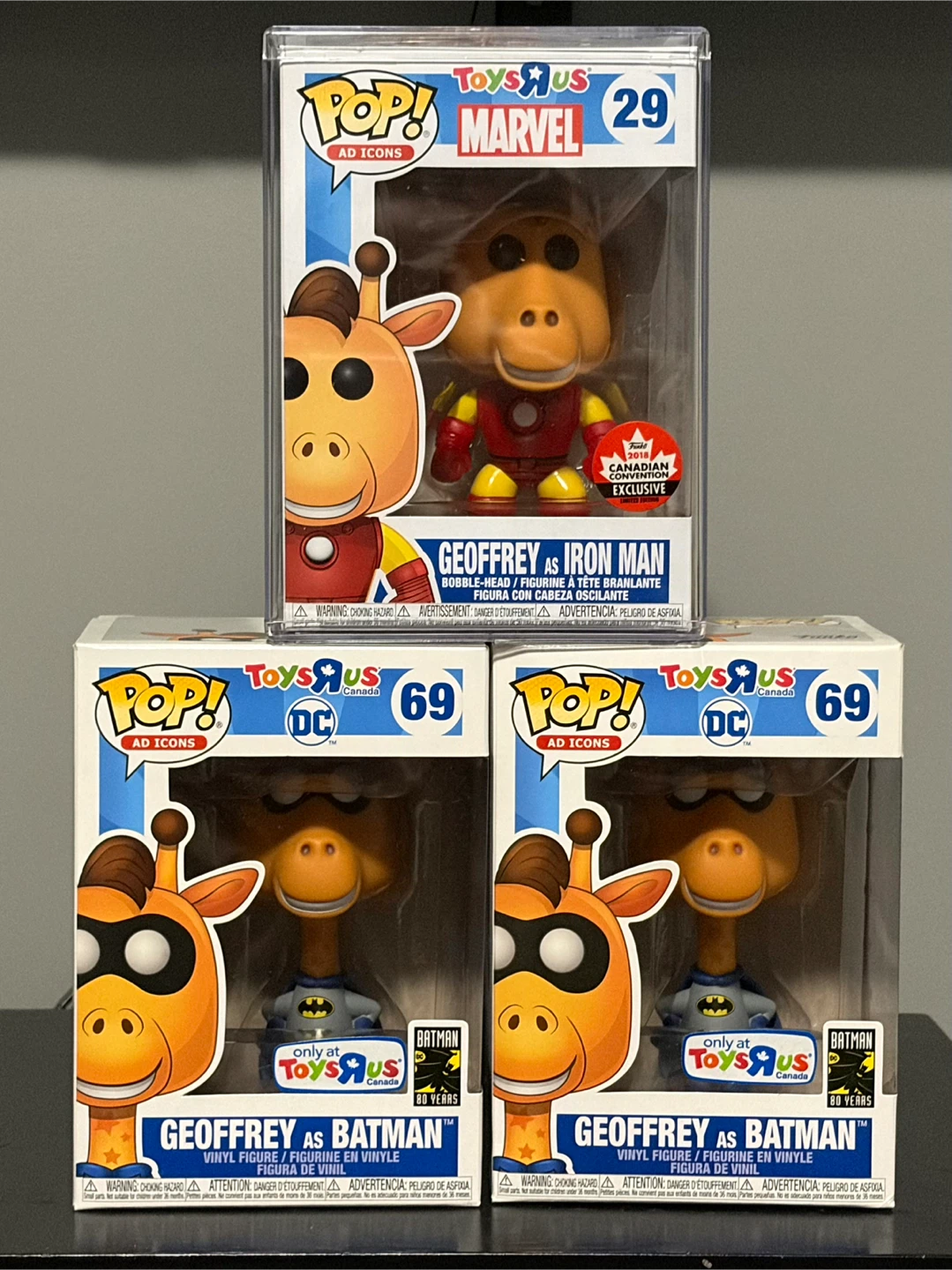 Funko Pop! ToysRus Geoffrey as Iron Man & Batman