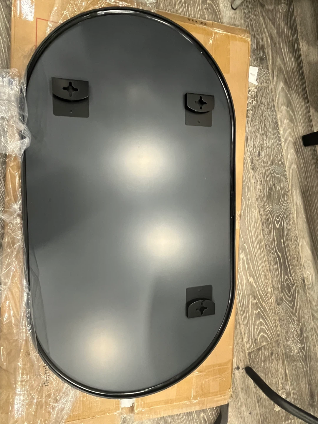 Oval Mat Black Framed Mirror - photo 3
