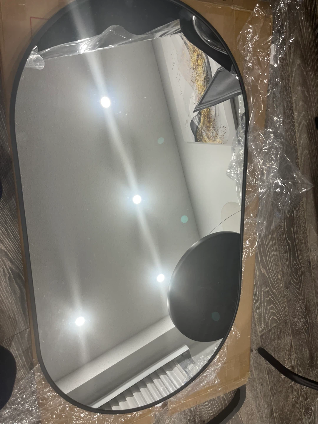 Oval Mat Black Framed Mirror