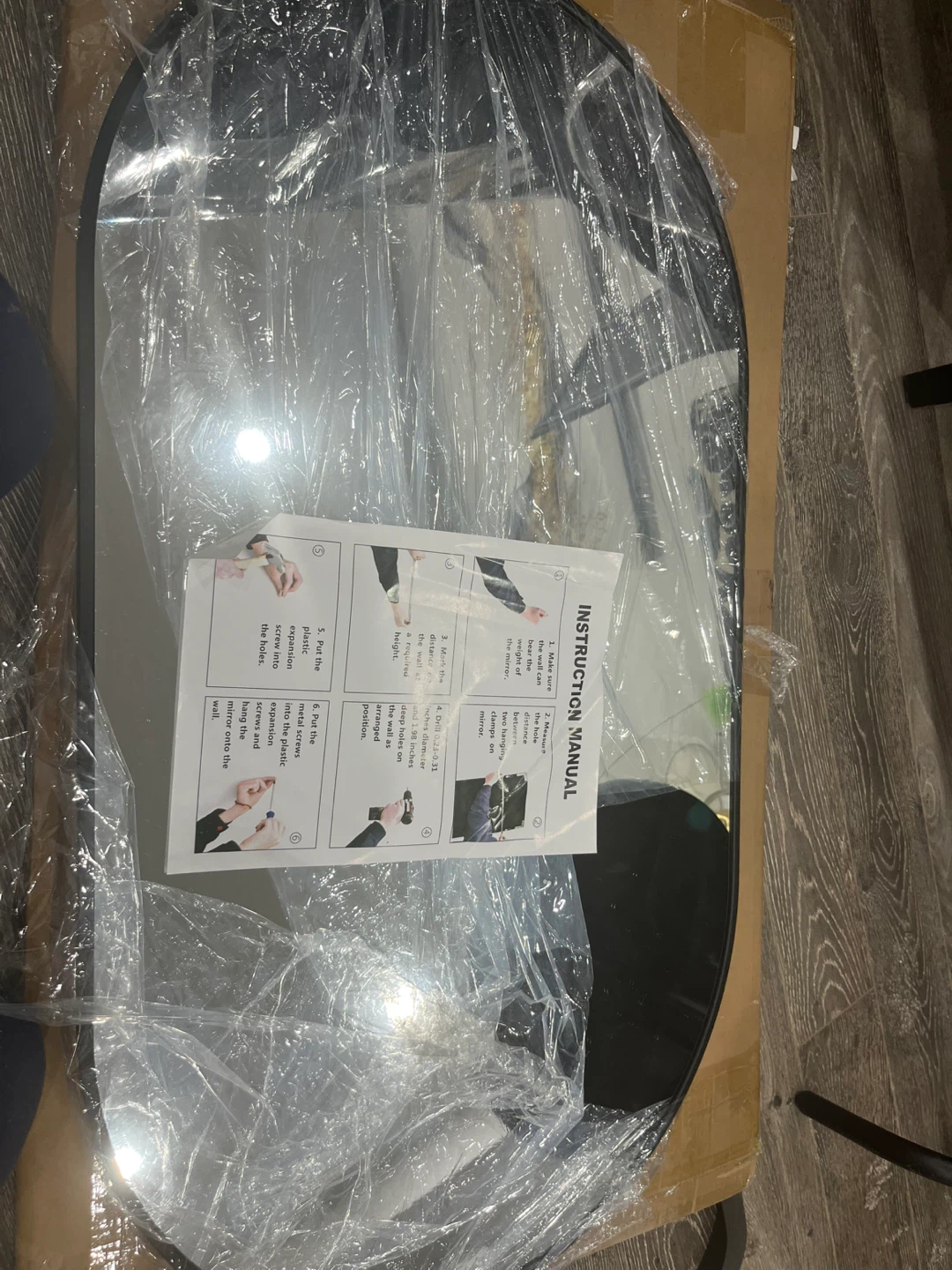 Oval Mat Black Framed Mirror - photo 2