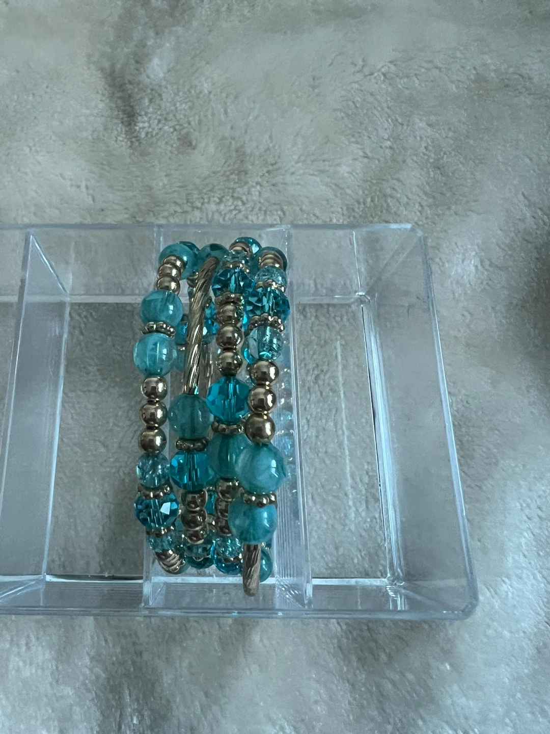Teal Beaded Bracelet Set
