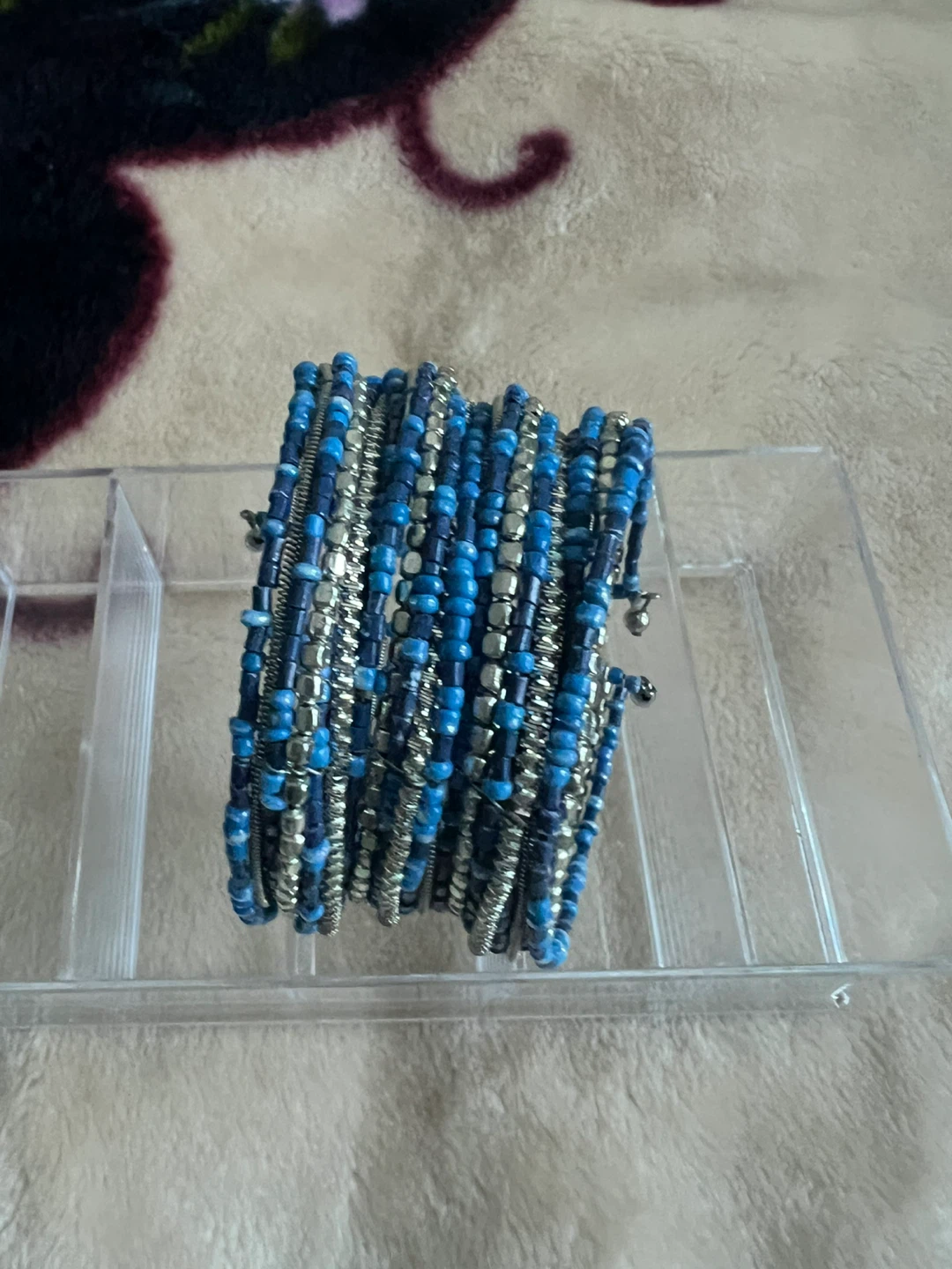 Blue & Silver Beaded Bracelet