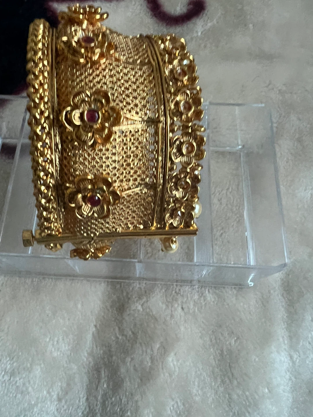 Gold-toned Floral Bangle