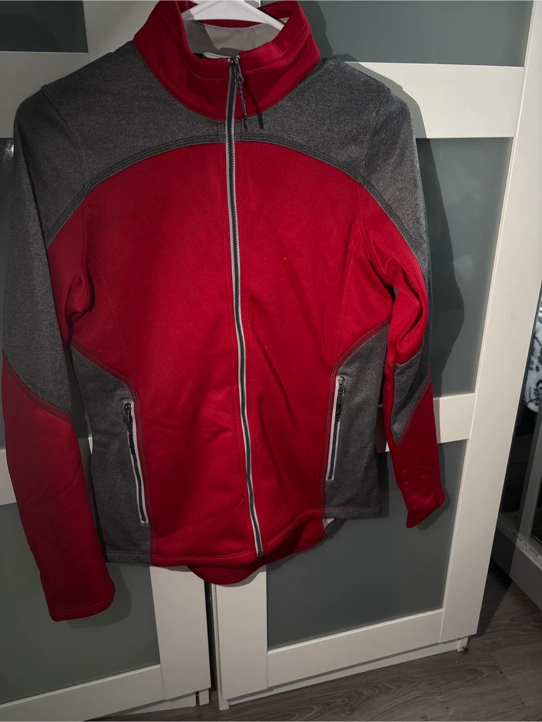 Red & Grey Zip-Up Jacket