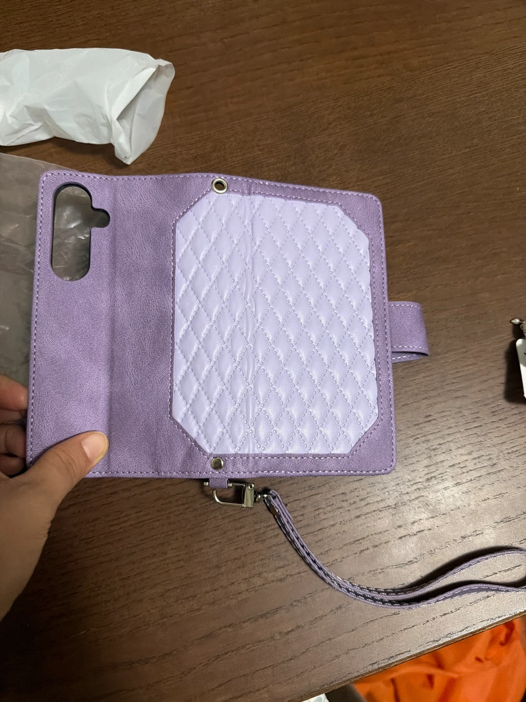 Purple Quilted Wallet Phone Case - photo 2