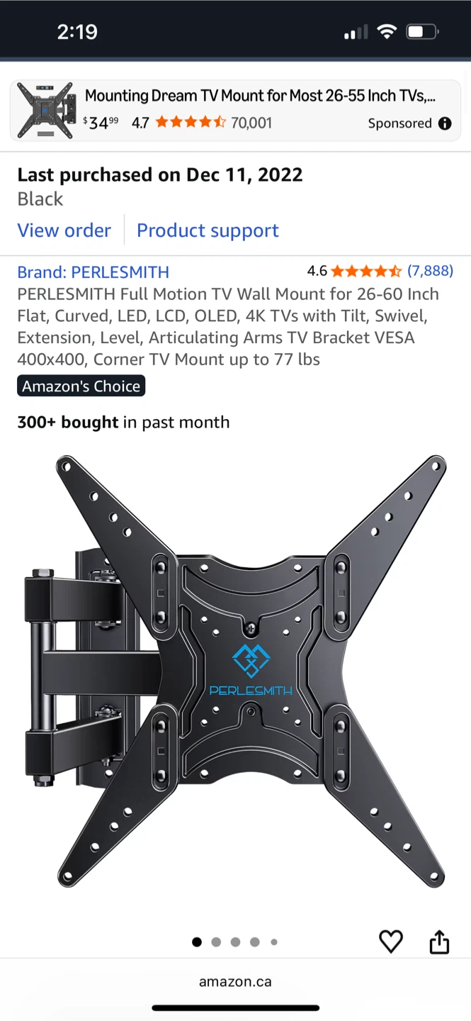 PERLESMITH Full Motion TV Mount PSMFK1 - New in Box
