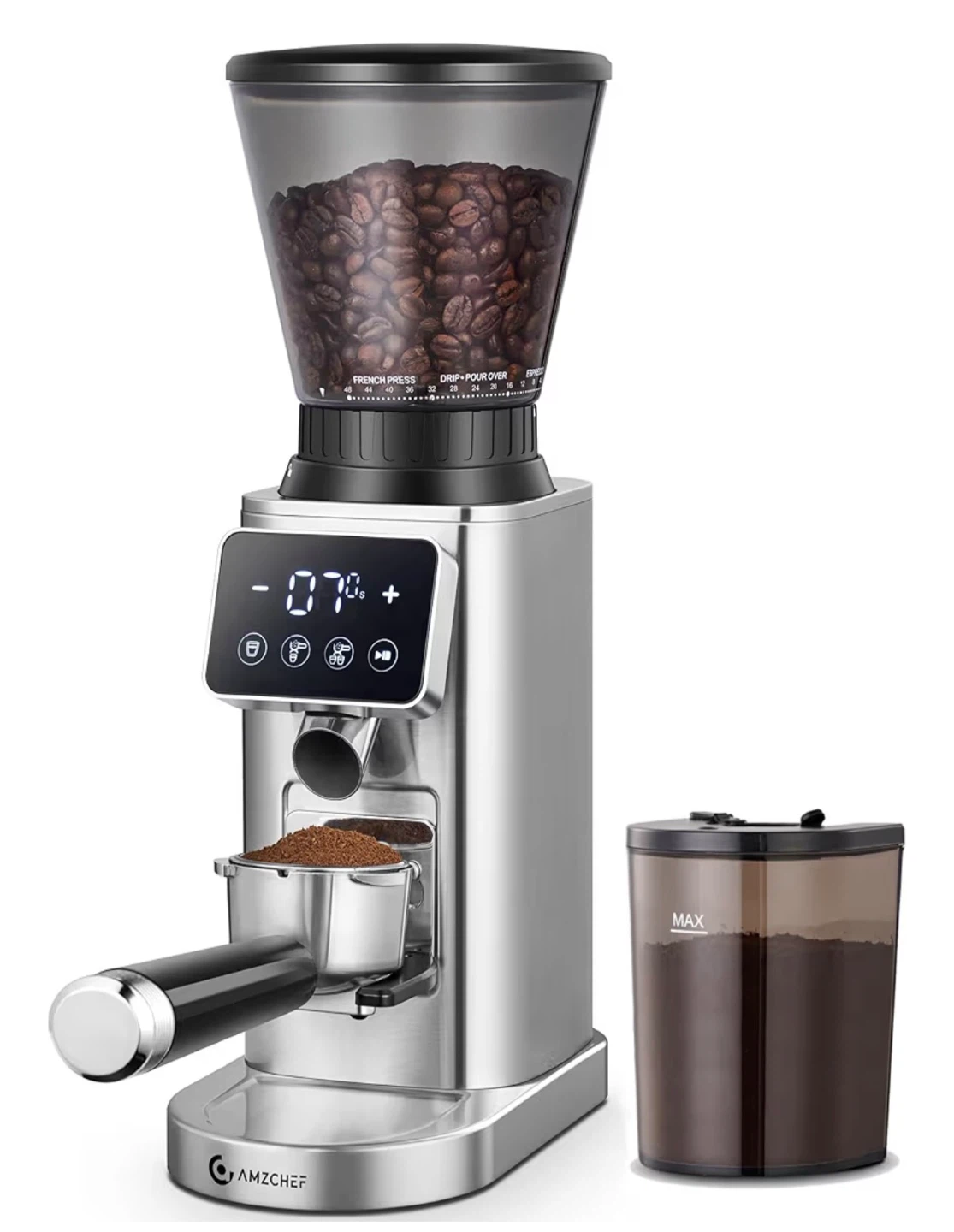 Amzchef Anti-Static Conical Burr Coffee Grinder - photo 2