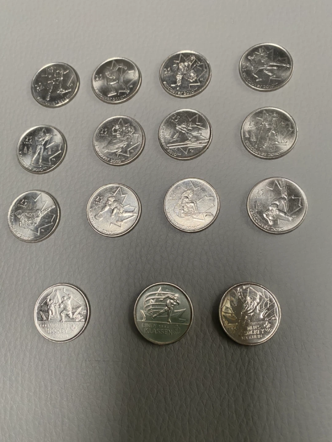 Set of 2010 Olympics 25 Cent Coins