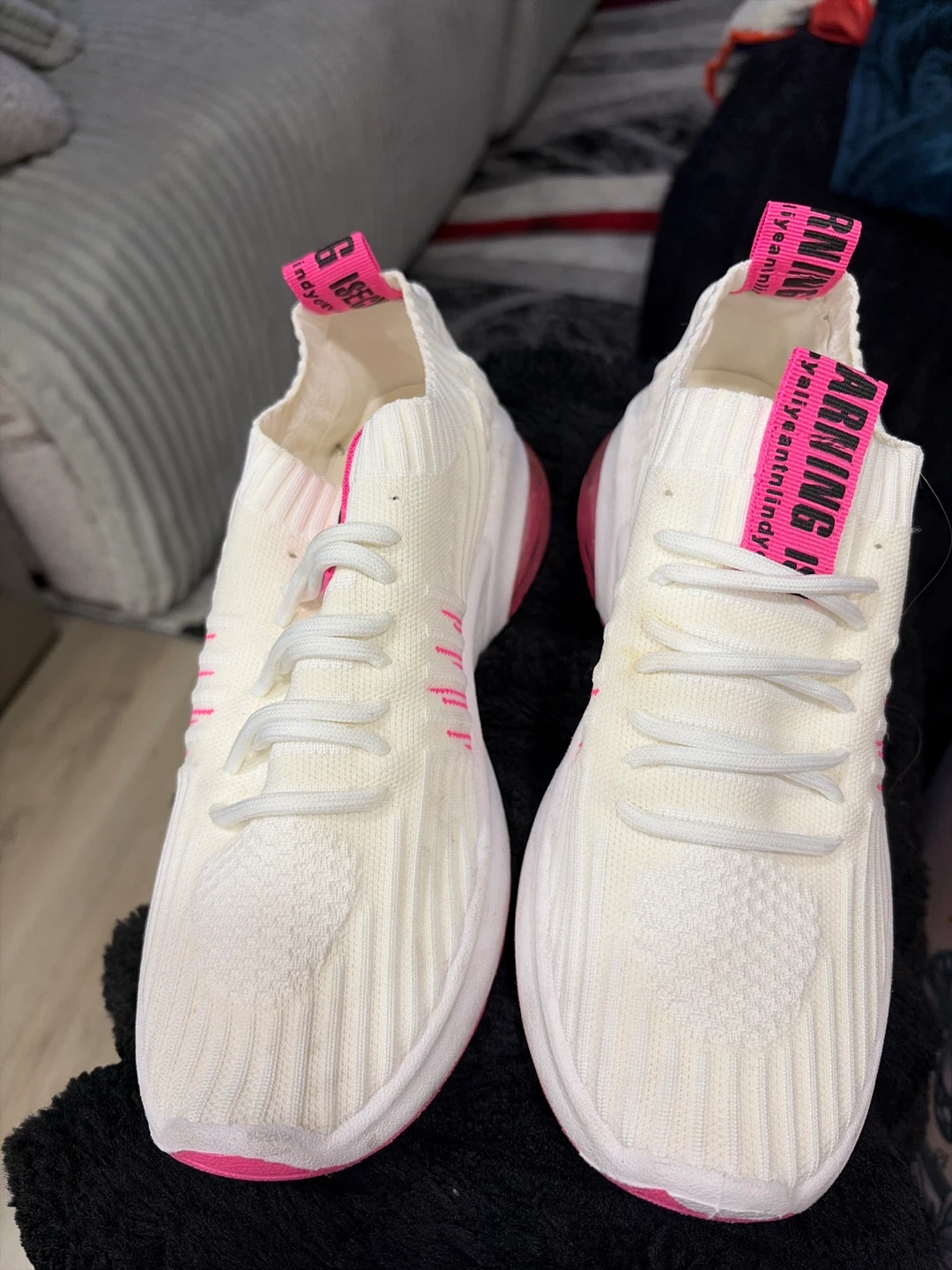 ACX Active White & Pink Runners - Size 7
