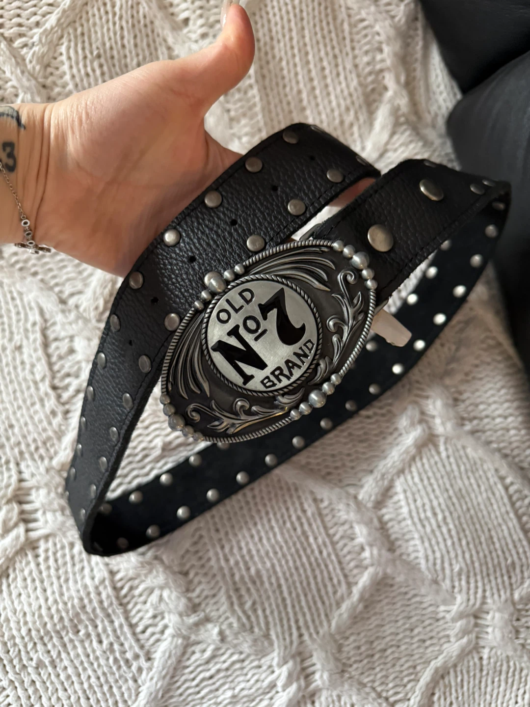 Old No. 7 Brand Black Leather Belt