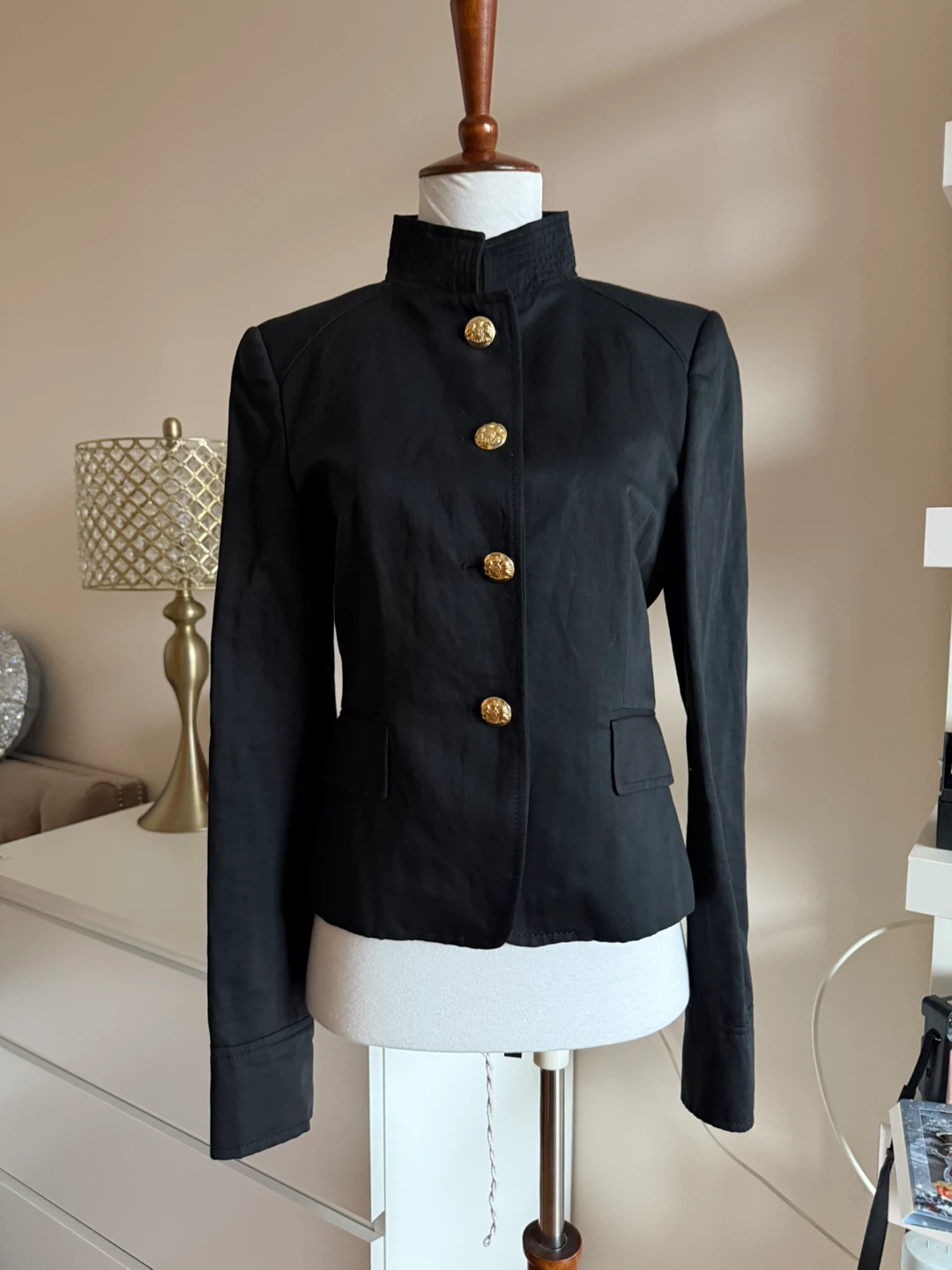 Black military style Jacket with Gold Buttons - photo 2