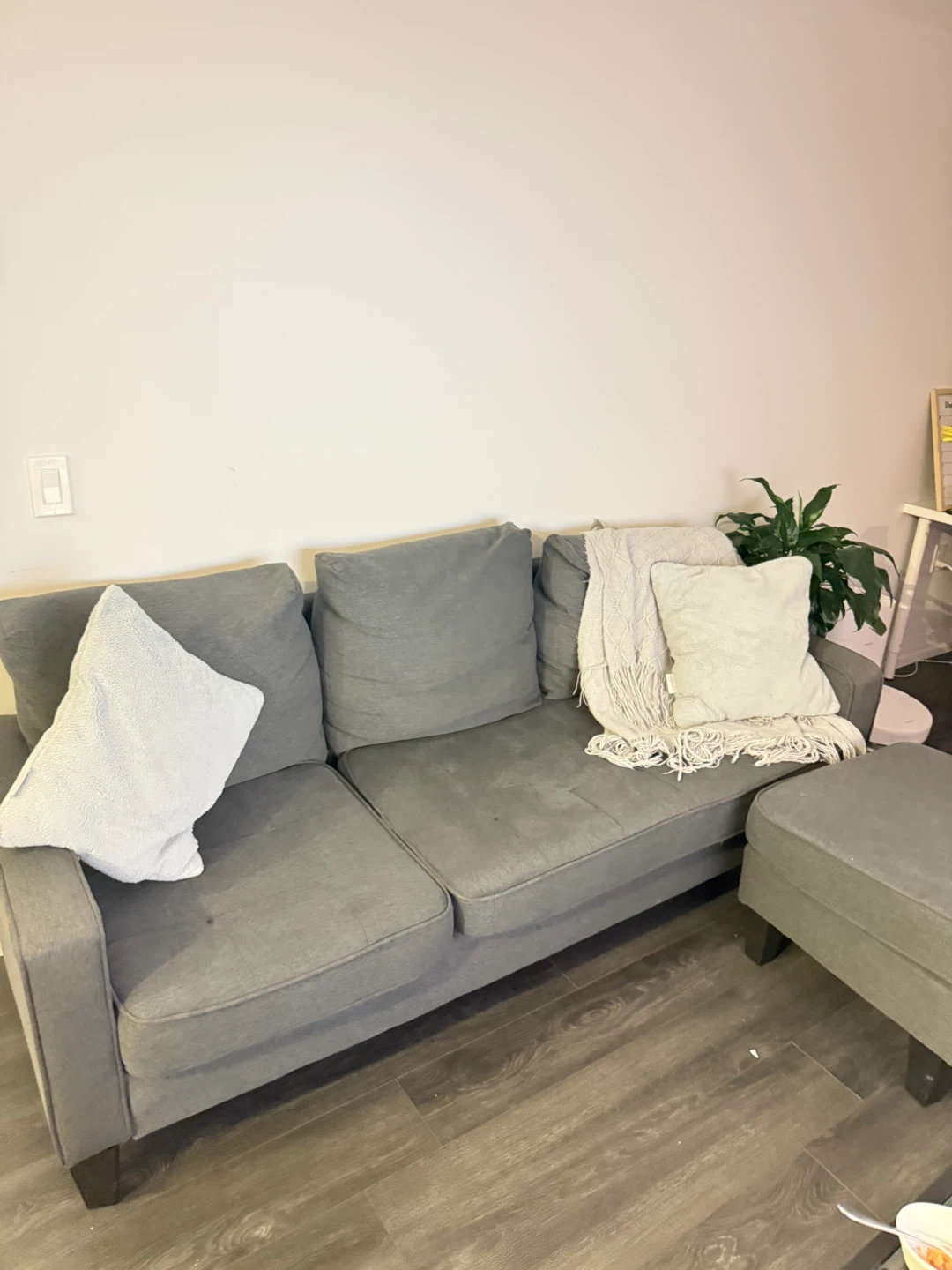 Grey Sofa with Ottoman - photo 3