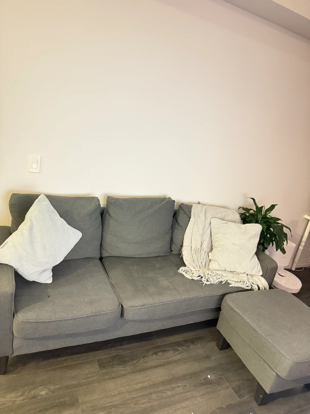 Grey Sofa with Ottoman - photo 2
