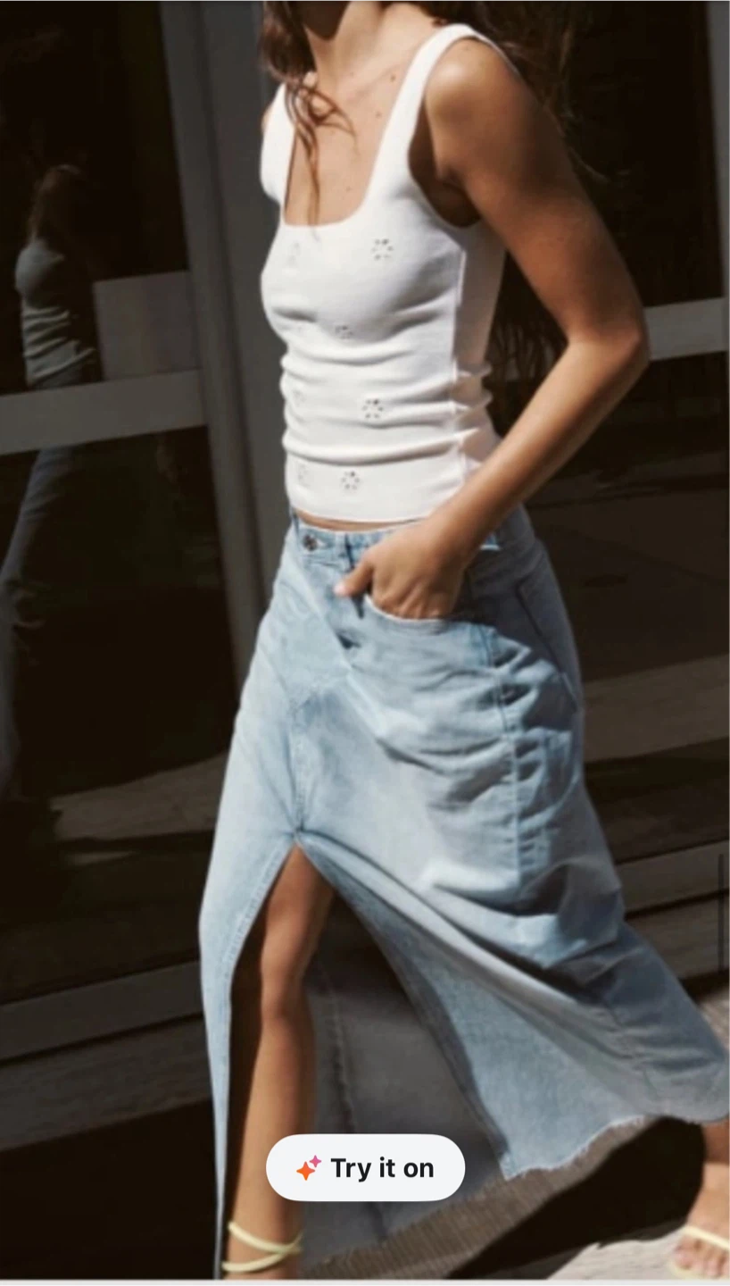 Zara Denim Maxi Skirt - Size M