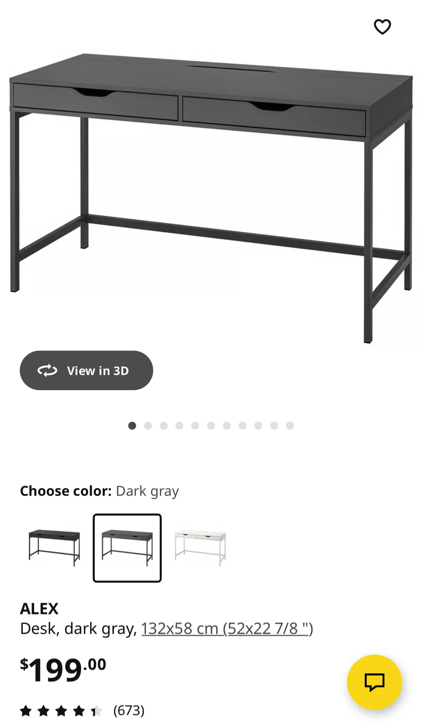 IKEA Alex Desk - turquoise blue