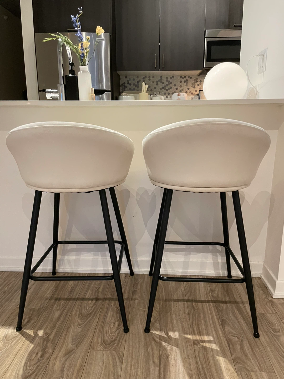 Beige Counter Stool (Set of 2) - 26" Seat Height - photo 2