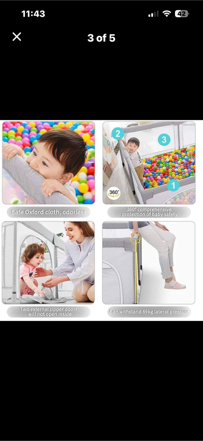 EAQ Baby Playpen - Safe & Sturdy - photo 3