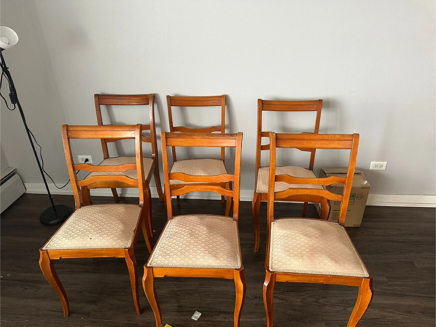 Set of 6 Wooden Dining Chairs