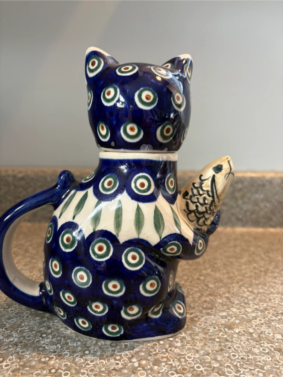 Bolesławiec Cat Teapot - photo 3