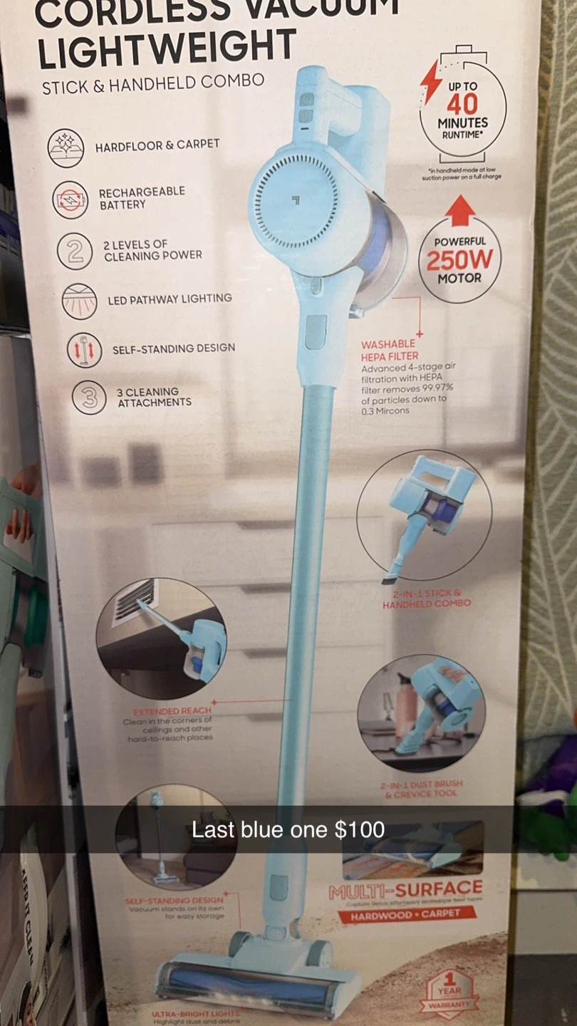 Sharper Image Cordless Vacuum Lightweight Stick & Handheld Combo