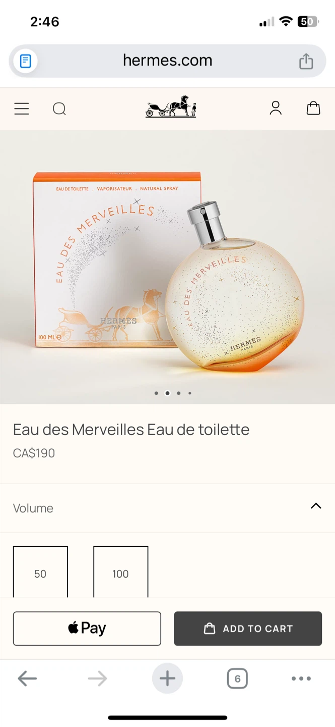 Hermès Eau des Merveilles Eau de Toilette 100ml