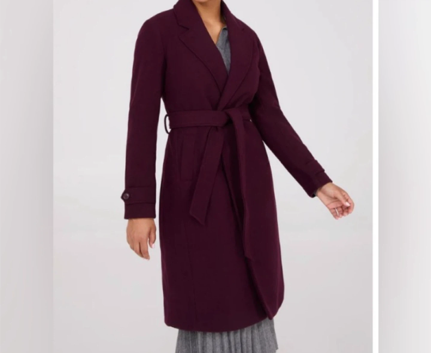 Faux Wool Wrap Coat
