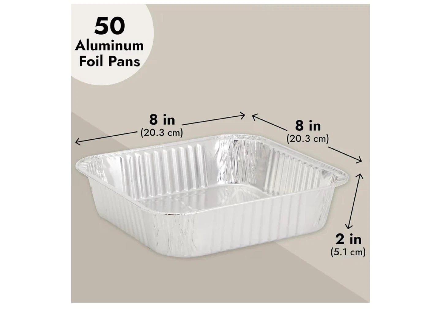 50 Aluminum Foil Pans 8x8 in - photo 3