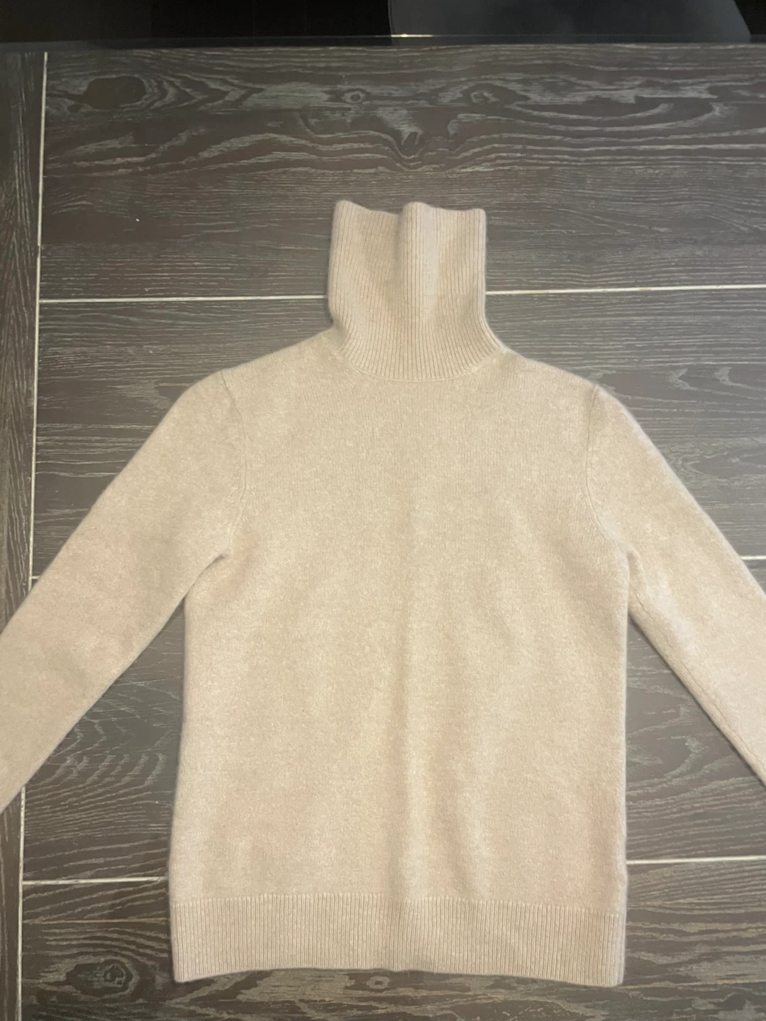 COS XS Beige 100% Cashmere Turtleneck Sweater