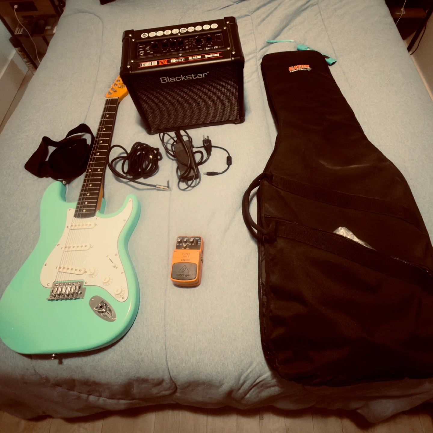 Electric Guitar, Blackstar Amp, Gator Case & Pedal