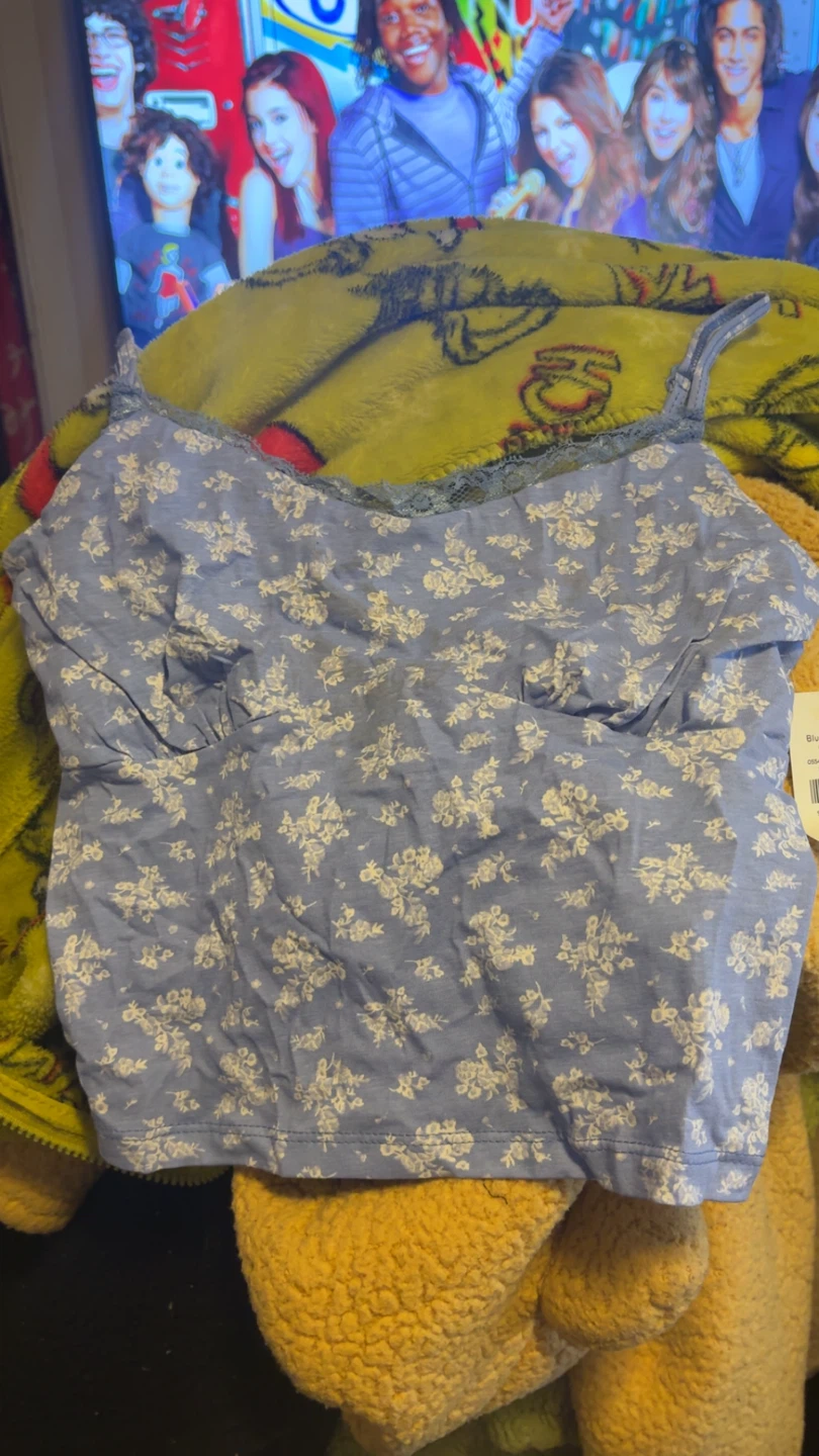 Blue Floral Tank Top