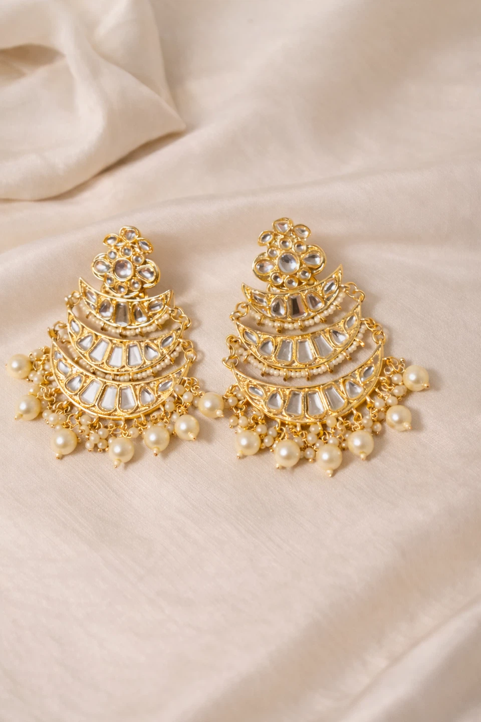 Chandbali Earrings - Gold Tone