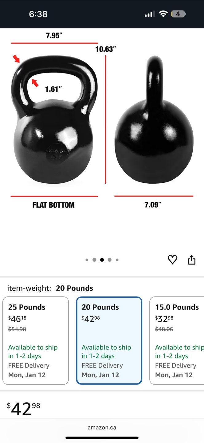 CAP Barbell Kettlebell - 20 lbs - photo 3