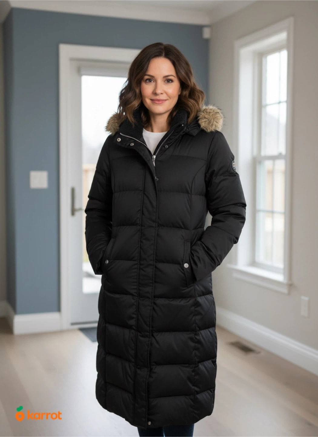 Eddie Bauer Goose Down Premium Quality Black Parka - Size S