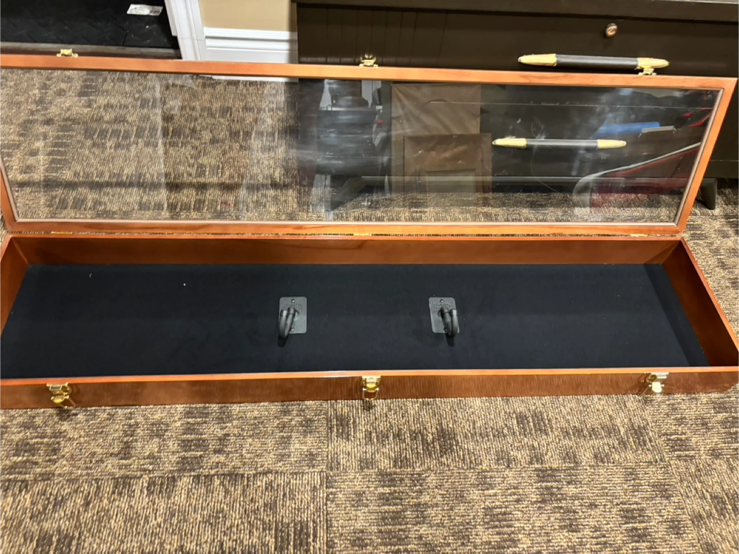 Wooden Display Case with Glass Top - photo 2