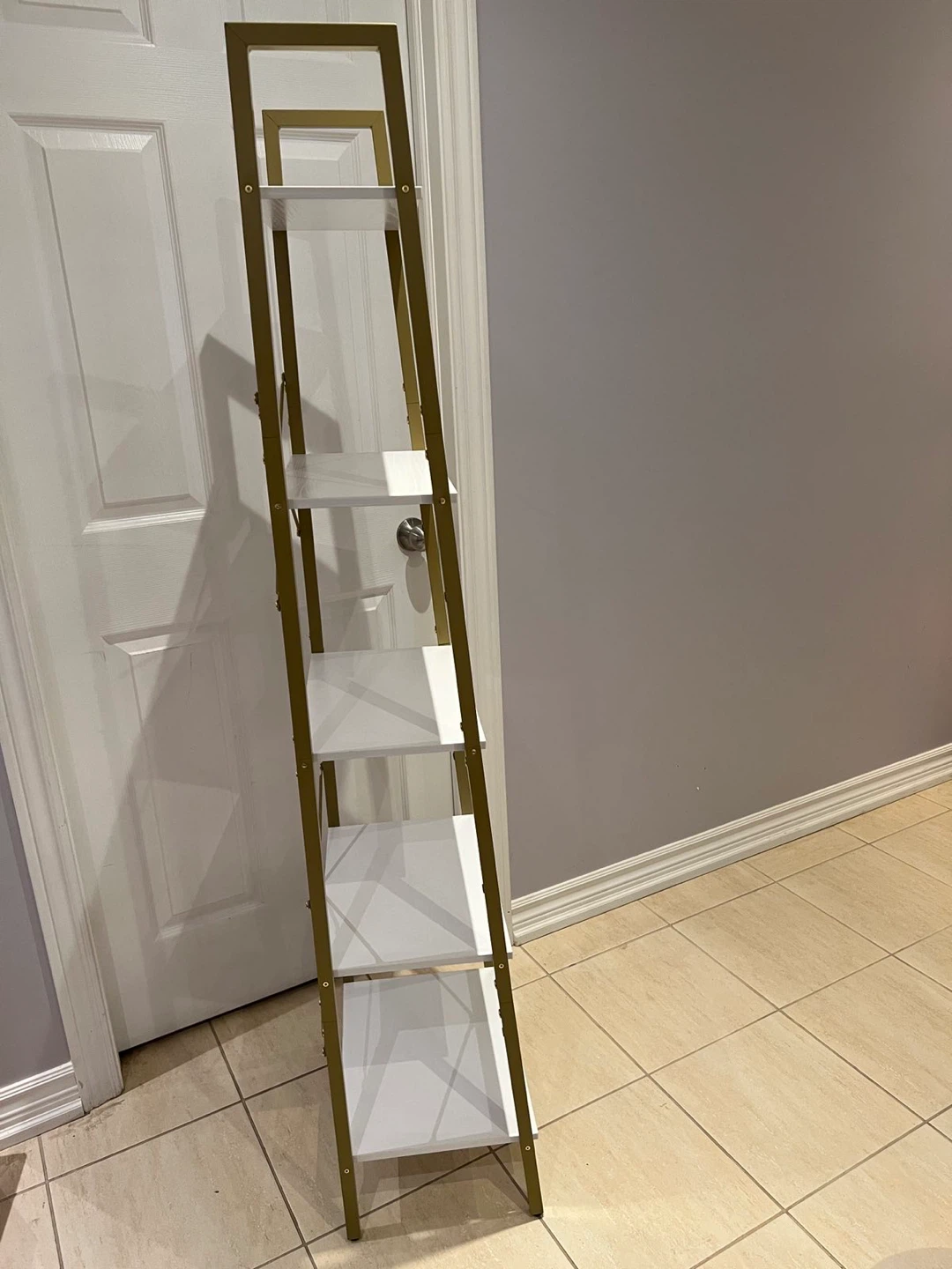 Gold & White Ladder Shelf - 65 inches tall - photo 2