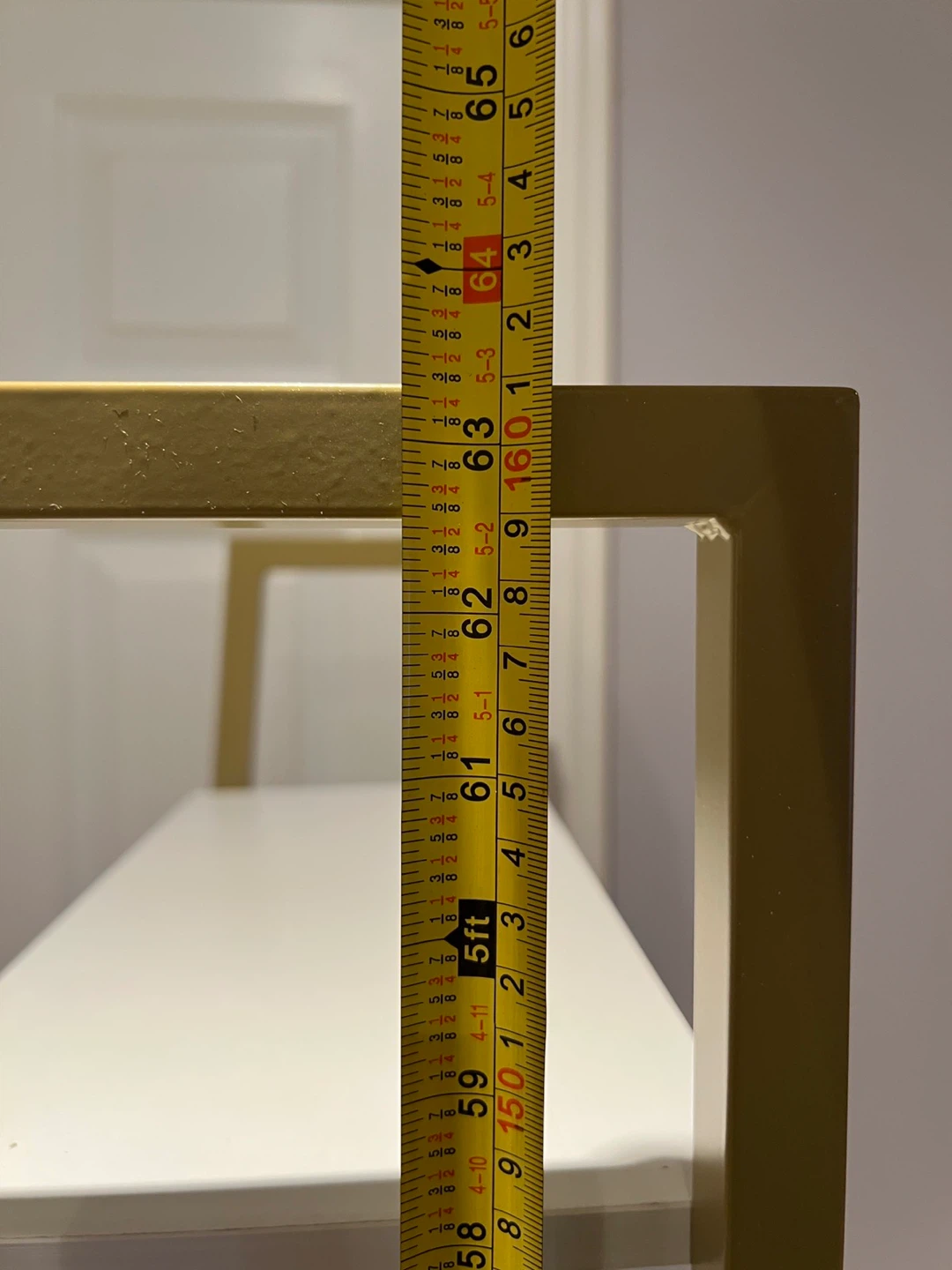 Gold & White Ladder Shelf - 65 inches tall - photo 4