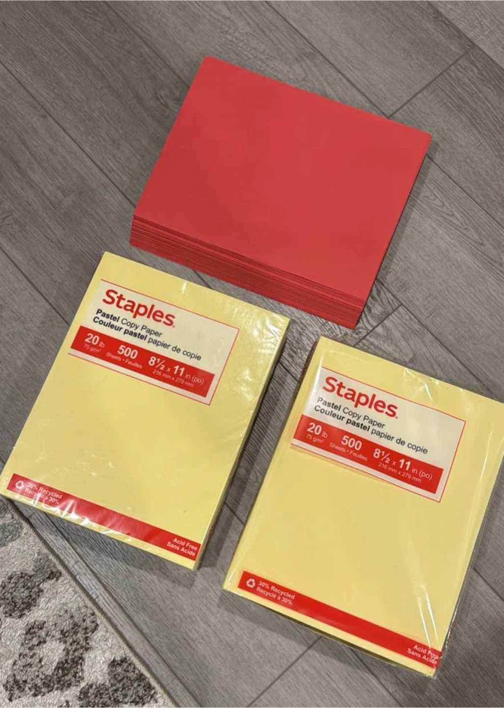Staples letter Size Copy Paper Yellow
