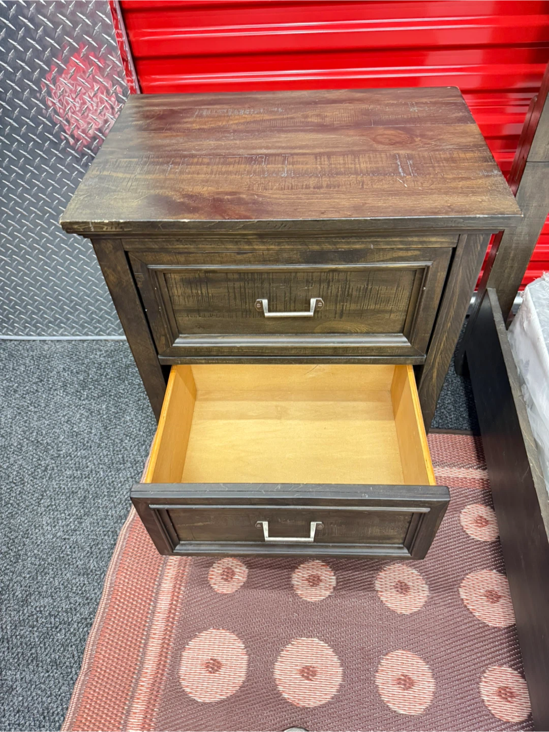 Dark Brown Wood Bedroom Set - Bed,, Nightstand - photo 4