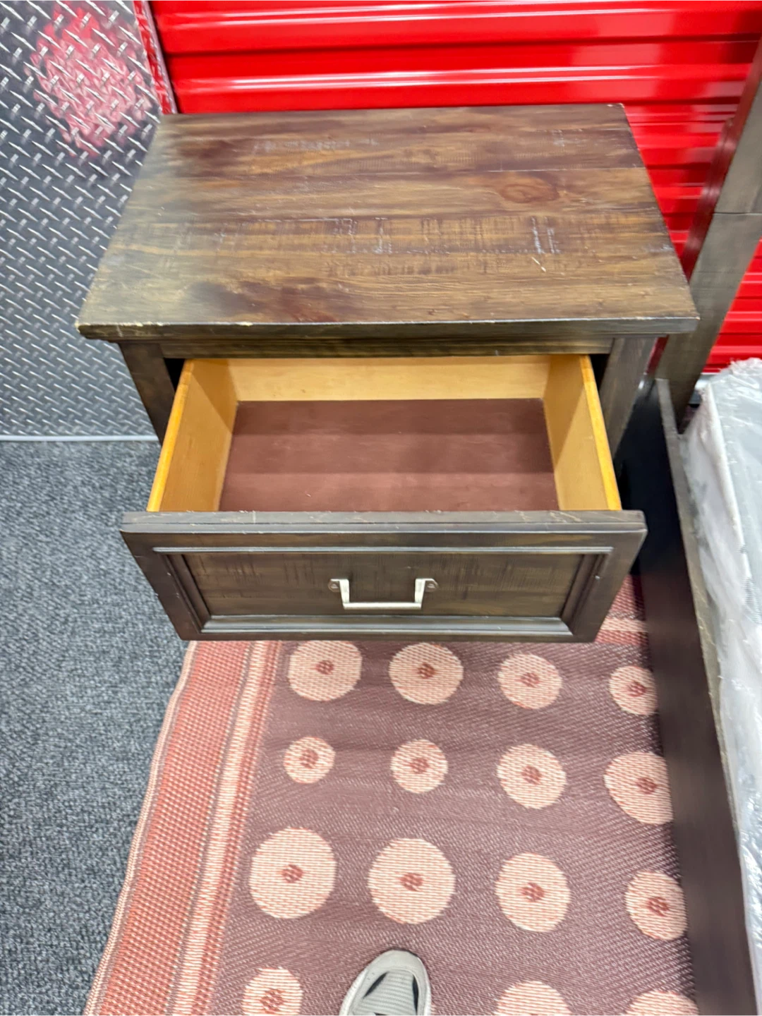 Dark Brown Wood Bedroom Set - Bed,, Nightstand - photo 3
