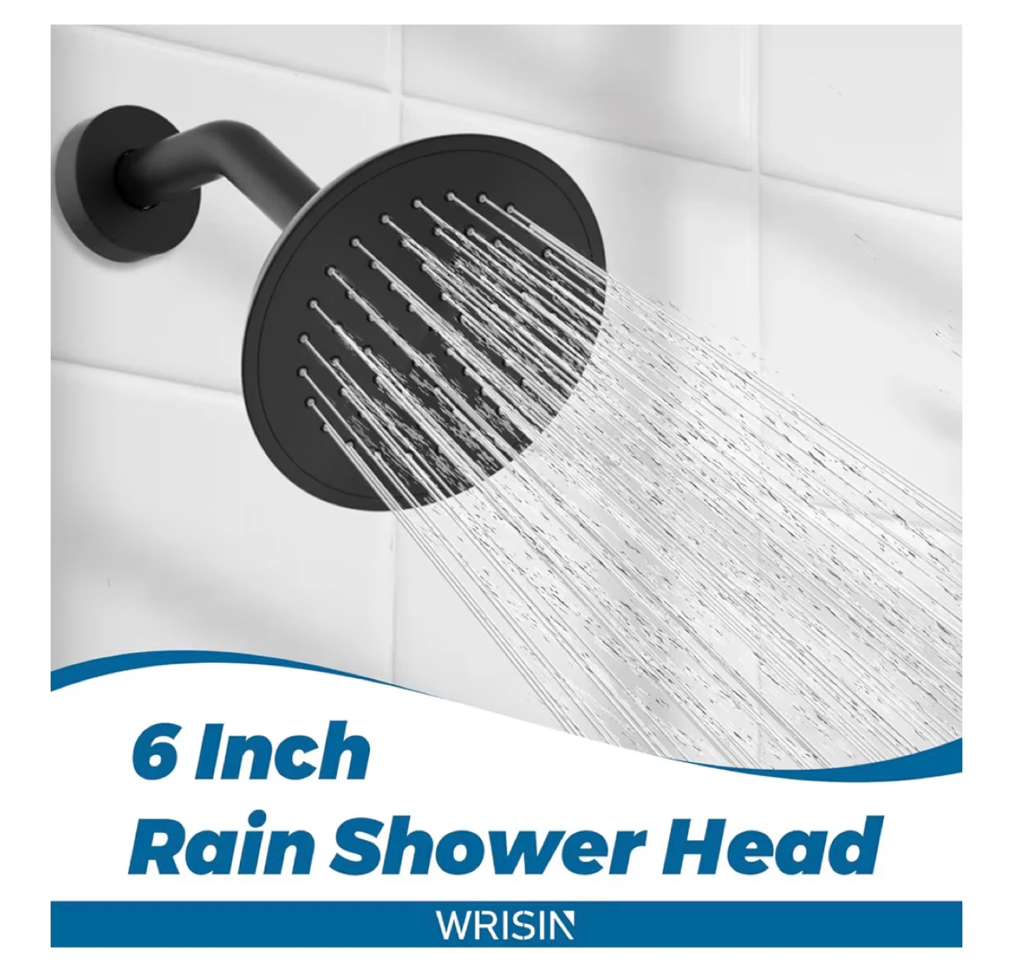 WRISIN 6 Inch Matte Black Rain Shower Head - New - photo 2