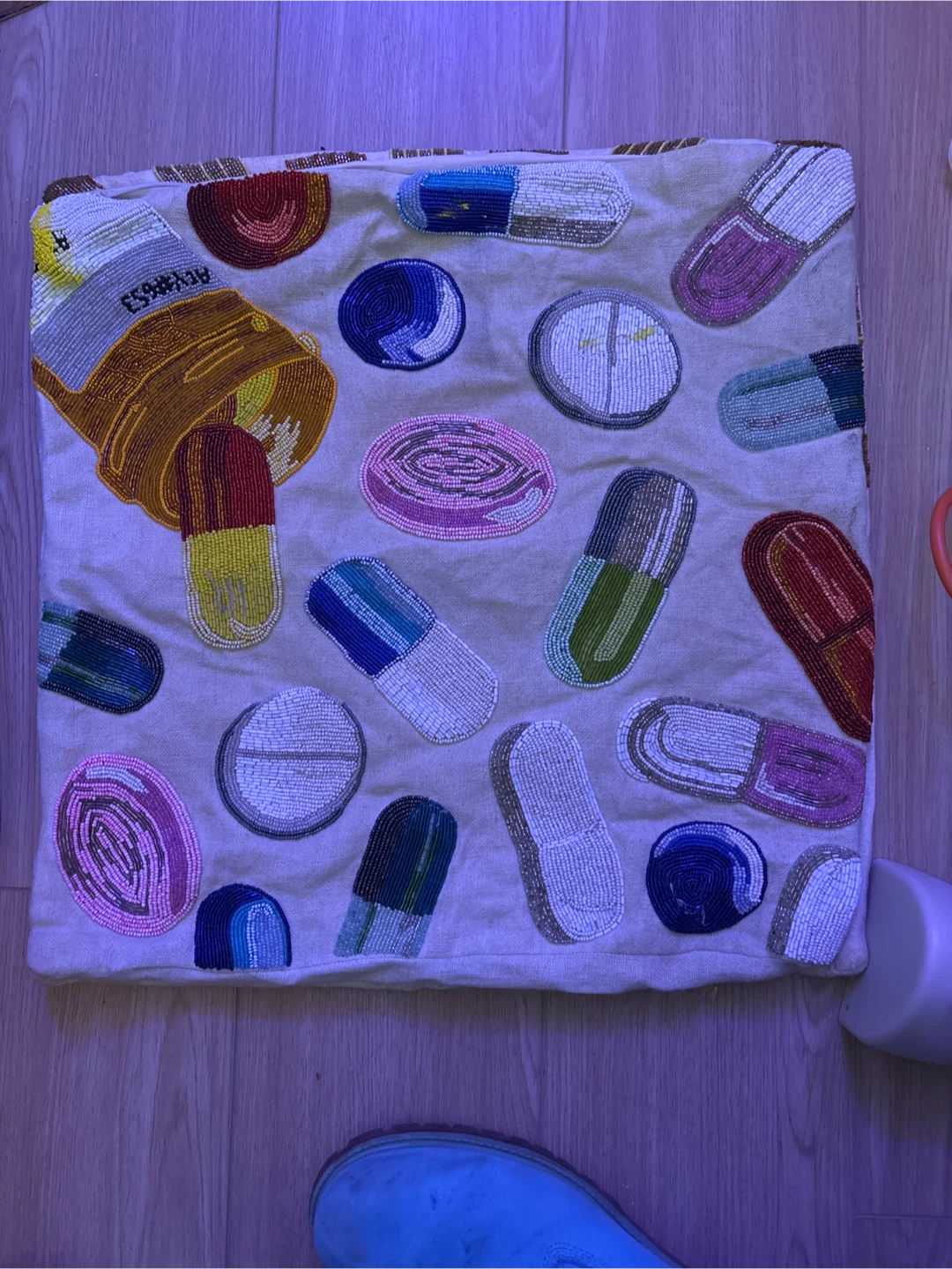 Jonathan Adler Pill Design beaded Pillow case